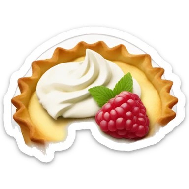 tartlet with cream and raspberries sticker