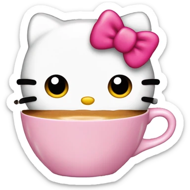 hello kitty com copo de café sticker