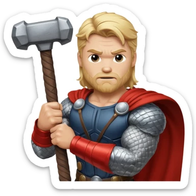 thor with hammer sticker