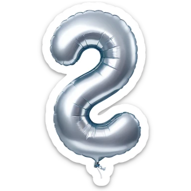 Number six silver balloon sticker