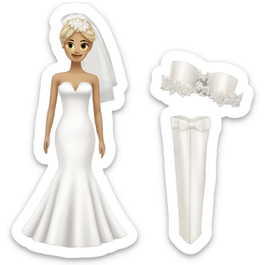 White bridal items sticker