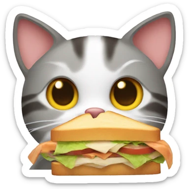 Cat eating a sandwich  sticker