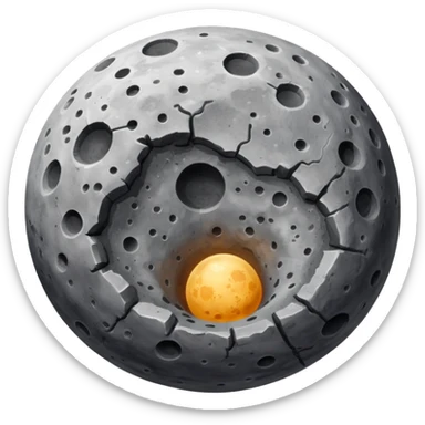 Mercury planet realistic rocky gray craters  sticker