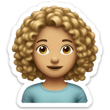 Fille au cheveux bouclés long sticker