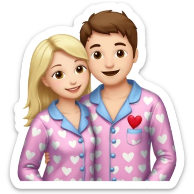 two Kissing in pajamas sticker