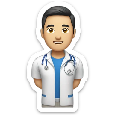 One asian man physical therapist sticker