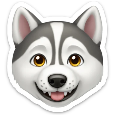 Siberian husky with teeth sticker
