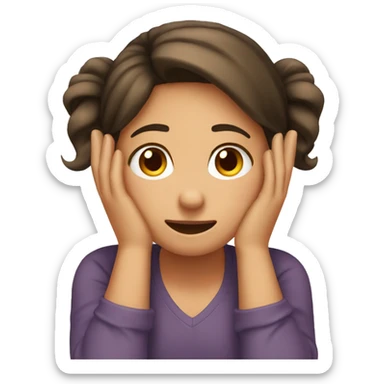 Emoji of a girl who had their hands covering their ears sticker