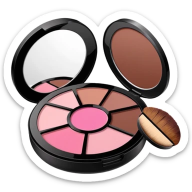 pink and brown makeup kit sticker
