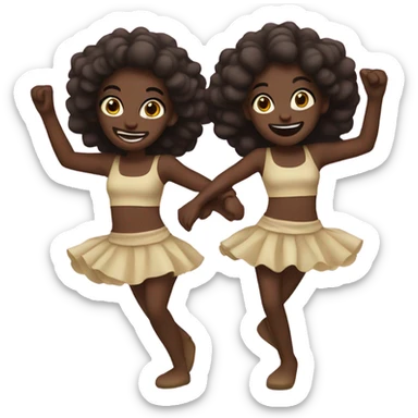 dark brown skin dancing twins  sticker