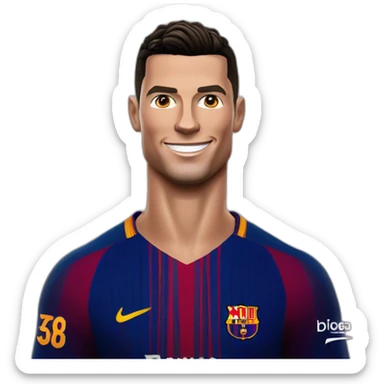 Cristiano ronaldo portant le maillot du barça sticker
