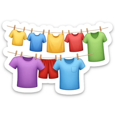 colorful laundry drying line sticker