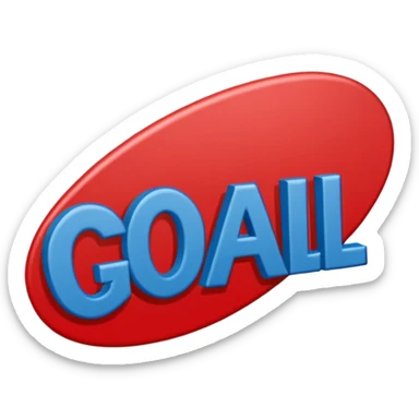 Word “Goal” sign comic style blue (#00A3E0) and red (#F9423A)  sticker