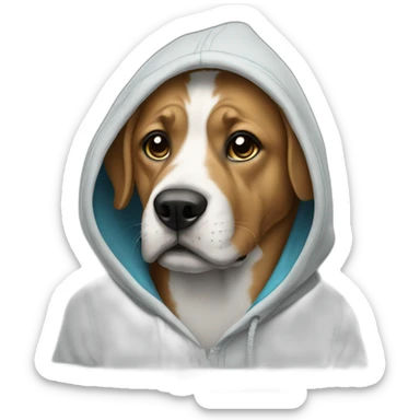 Dog with hoodies sticker