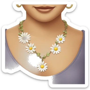 Necklace with a daisy charm sticker