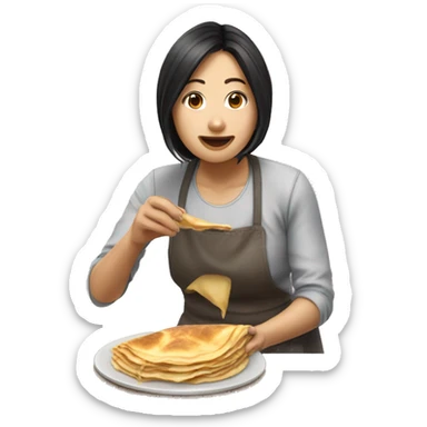 Aya Nakamura qui mange des crêpes  sticker