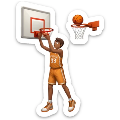 Shooting bricks into basketball hoop sticker