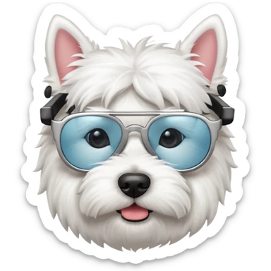 Westie Dog with cool glasses sticker
