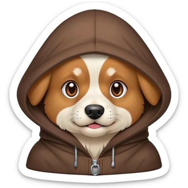 Dog wearing hood  sticker