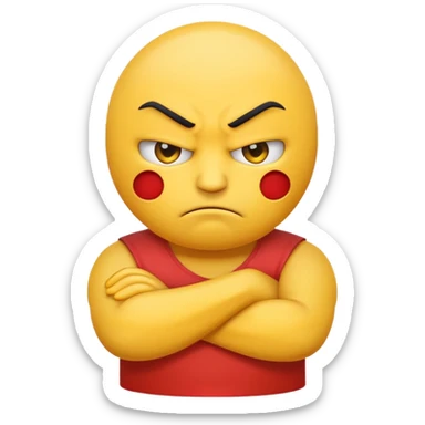 Angry emoji with arms crossing  sticker