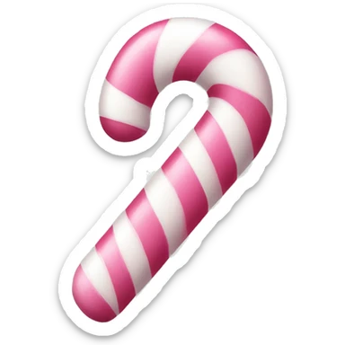 A pink and white candy cane sticker