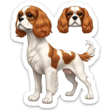 dog Cavalier King Charles Spaniel full body sticker