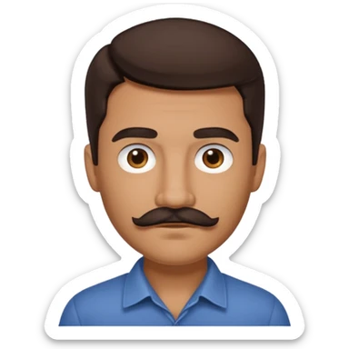 Cole Palmer with dark brown hair and mustache tan skin sticker