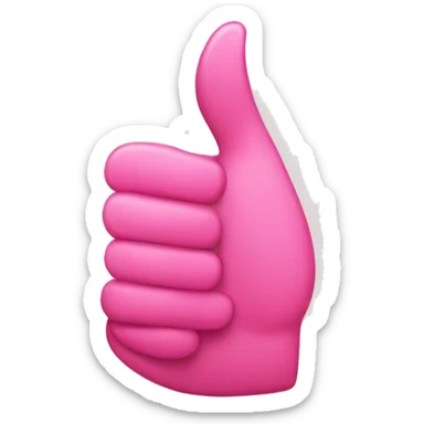 A thumb up like you are hitching a ride, with pink nail polish sticker