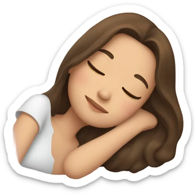 a girl with brunette hair sleeping  sticker