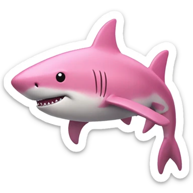 pink shark with big butt sticker