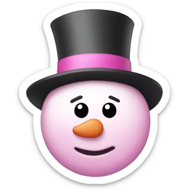 Pink snowman sticker