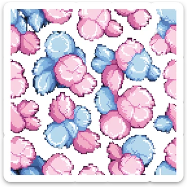 cotton candy pastel pink fluffy smooth not stringy not messy sticker