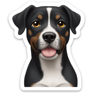 Black tri american bollie with cropped ears sticker