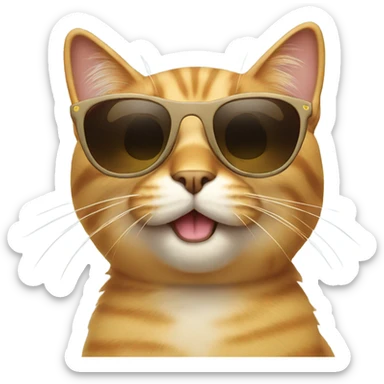Cat with sunglasses sticker