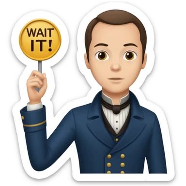 aaron burr holding a wait for it sign sticker