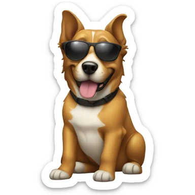 Dog with sunglasses  sticker