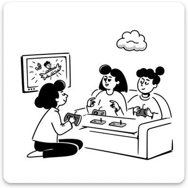 A person plays with the GameCube on tv with friends sticker