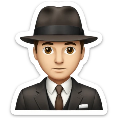 mafia man in suit with fedora hat sticker