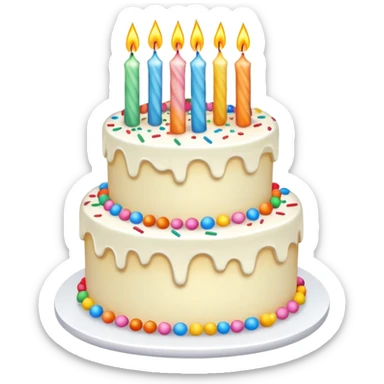 Anime style birthday cake sticker