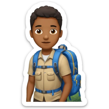 backpacked mountain black people sticker