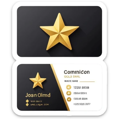 business card with a star symbol sticker