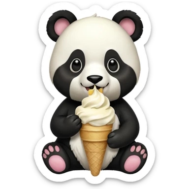 Panda eating ice cream kkykhiy sticker