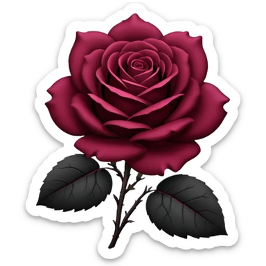 black rose, without green leaves, just flower sticker