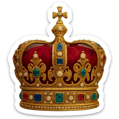 detailed crown with jewels sticker