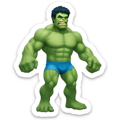 The hulk with all sky blue skin, and you see his whole body sticker