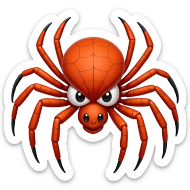 Genera una araña roja sticker