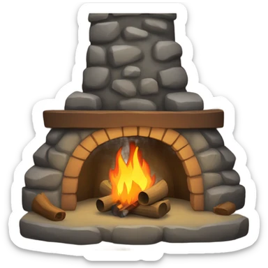 camp fireplace sticker