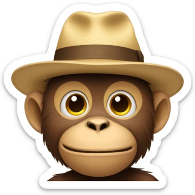 Iphone emoji monkey with hat  sticker