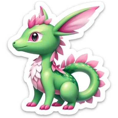 Shiny Exotic Cute Majestic Ethereal Sparkly Flygon-Sylveon-Shaymin-Meganium-Hybrid-Creature sticker