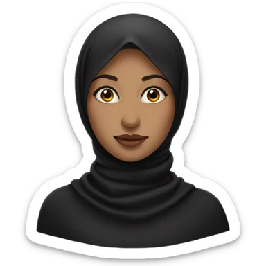 black hijabi with a beauty mark on her nose sticker